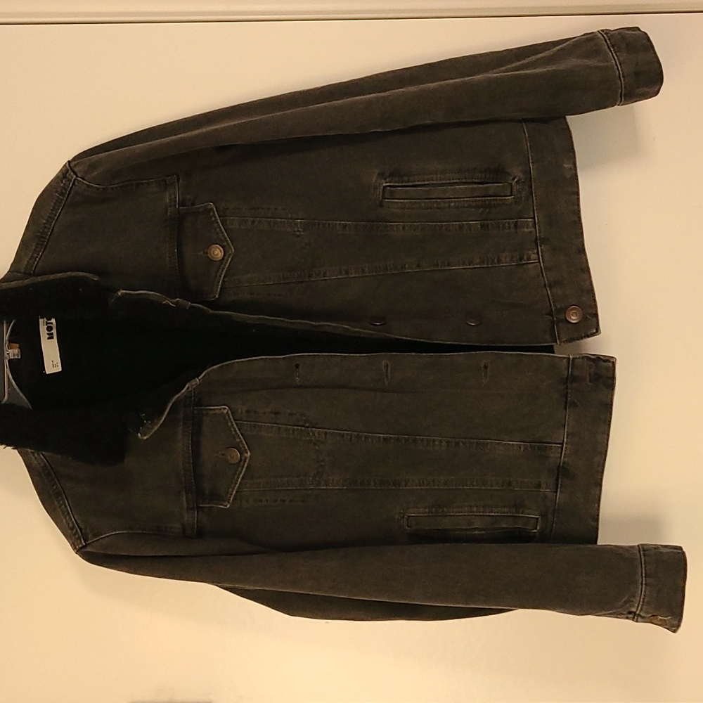 Topshop Moto denim (jean) Black jacket